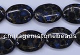 CGO207 15.5 inches 12*16mm oval gold blue color stone beads