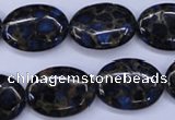 CGO208 15.5 inches 13*18mm oval gold blue color stone beads