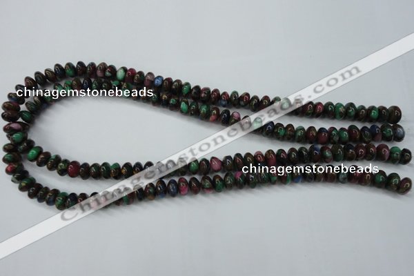 CGO21 15.5 inches 5*8mm rondelle gold multi-color stone beads