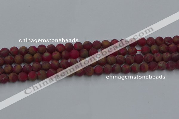 CGO251 15.5 inches 6mm round matte gold multi-color stone beads