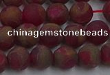 CGO252 15.5 inches 8mm round matte gold multi-color stone beads