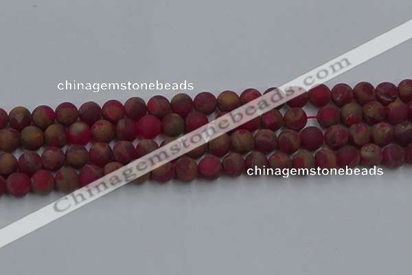 CGO252 15.5 inches 8mm round matte gold multi-color stone beads