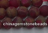 CGO253 15.5 inches 10mm round matte gold multi-color stone beads