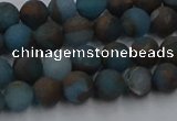 CGO256 15.5 inches 6mm round matte gold multi-color stone beads