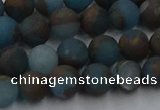 CGO257 15.5 inches 8mm round matte gold multi-color stone beads