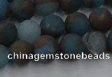 CGO258 15.5 inches 10mm round matte gold multi-color stone beads