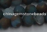 CGO259 15.5 inches 12mm round matte gold multi-color stone beads