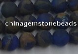 CGO262 15.5 inches 8mm round matte gold multi-color stone beads