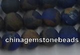 CGO263 15.5 inches 10mm round matte gold multi-color stone beads