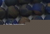CGO264 15.5 inches 12mm round matte gold multi-color stone beads