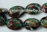 CGO41 15.5 inches 15*20mm oval gold multi-color stone beads