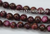 CGO52 15.5 inches 6mm round gold red color stone beads