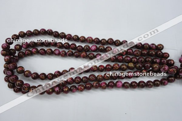 CGO52 15.5 inches 6mm round gold red color stone beads