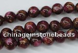 CGO53 15.5 inches 8mm round gold red color stone beads