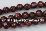 CGO53 15.5 inches 8mm round gold red color stone beads