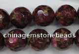 CGO68 15.5 inches 18mm faceted round gold red color stone beads