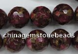 CGO69 15.5 inches 20mm faceted round gold red color stone beads