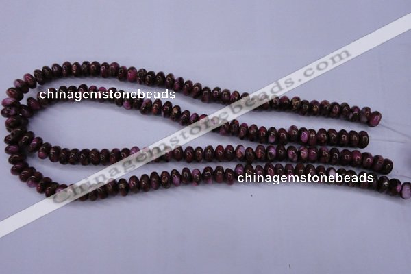 CGO71 15.5 inches 5*8mm rondelle gold red color stone beads