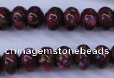 CGO72 15.5 inches 8*12mm rondelle gold red color stone beads