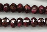 CGO75 15.5 inches 8*12mm faceted rondelle gold red color stone beads