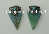 CGP104 30*55mm arrowhead agate gemstone pendants wholesale