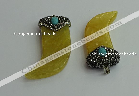 CGP121 25*58mm horn agate gemstone pendants wholesale