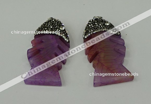 CGP132 25*48mm fishbone agate gemstone pendants wholesale