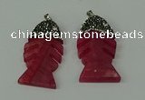 CGP133 25*48mm fishbone agate gemstone pendants wholesale