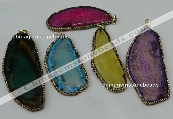 CGP148 30*55mm - 40*65mm freeform agate pendants wholesale