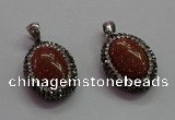 CGP1509 18*25mm oval goldstone pendants wholesale