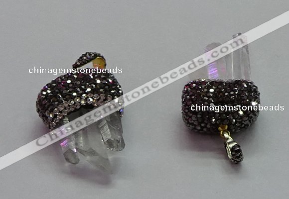 CGP1527 20*40mm - 24*35mm white crystal pendants wholesale