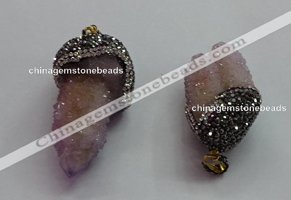 CGP1531 20*40mm - 30*50mm nuggets druzy quartz pendants