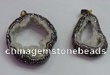 CGP1540 30*40mm - 40*55mm freeform druzy agate pendants