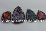 CGP1543 35*40mm - 45*70mm freeform druzy agate pendants