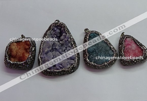 CGP1543 35*40mm - 45*70mm freeform druzy agate pendants