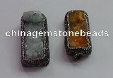 CGP1545 20*40mm - 22*45mm rectangle druzy agate pendants