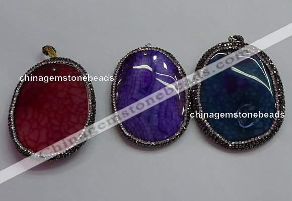 CGP1548 40*55mm - 45*60mm oval agate pendants wholesale