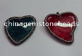 CGP1549 48*50mm - 50*55mm heart agate pendants wholesale