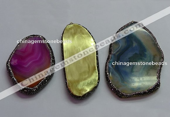 CGP1553 50*75mm - 58*100mm freeform agate pendants wholesale