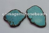 CGP1555 65*70mm - 60*90mm freeform turquoise pendants wholesale