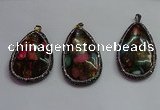 CGP1563 35*65mm - 40*55mm flat teardrop sea sediment jasper pendants