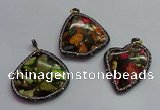 CGP1564 45*50mm freeform sea sediment jasper pendants