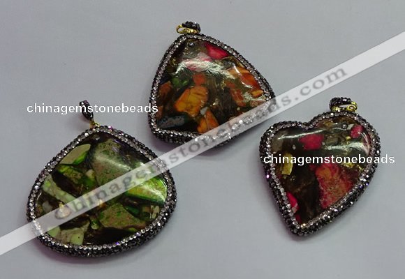 CGP1564 45*50mm freeform sea sediment jasper pendants