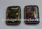 CGP1565 45*65mm rectangle sea sediment jasper pendants
