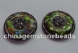 CGP1595 55mm coin sea sediment jasper pendants wholesale