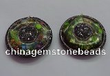 CGP1595 55mm coin sea sediment jasper pendants wholesale