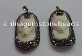 CGP1606 30*55mm carved ox bone pendants wholesale