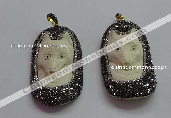 CGP1606 30*55mm carved ox bone pendants wholesale