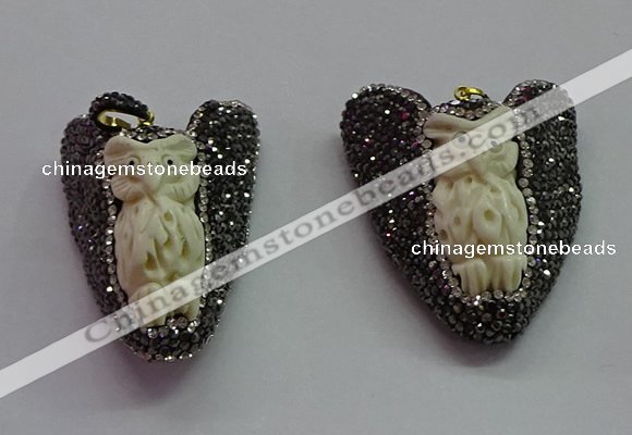 CGP1607 30*48mm - 35*50mm carved ox bone pendants wholesale