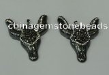 CGP161 40*50mm ox-head hematite gemstone pendants wholesale